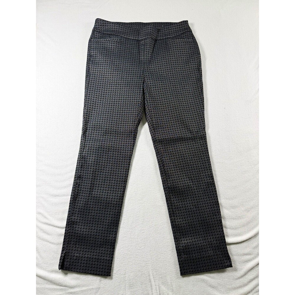 Chico's Womens Pants Size 0P US 4 Petites Black White Geometric Ankle 562